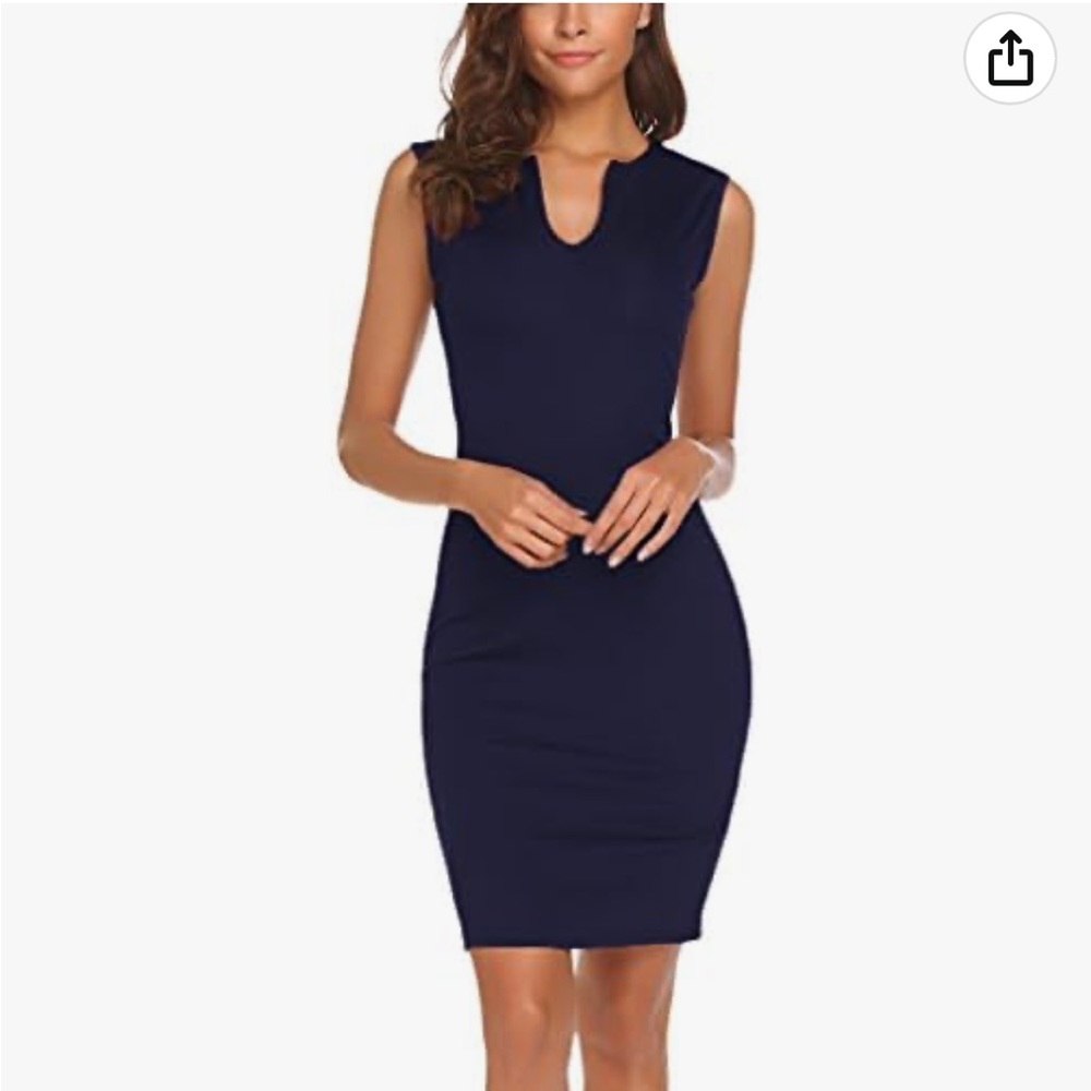 ~-💙2/$40💙NWT Naggo Navy Blue Midi Pencil Dress Size Medium